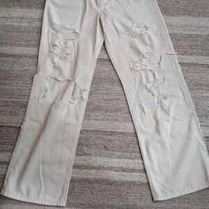 Women's Cream Flare Jeans